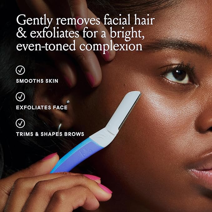 Billie - Dermaplane Starter Kit - Reusable Handle + 3 Refill Blades - Remove Facial Hair + Perfectly Shape Brows - Dermatologist-Approved - WaterPark