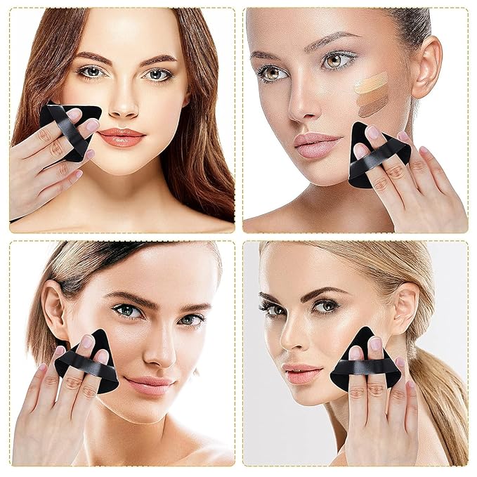 2 Pieces Powder Puffs, Softer and More Skin-Friendly Velour Triangle Makeup Puff, Repeatable for Applying Loose or Pressed Powders Beauty Makeup Tools 10272