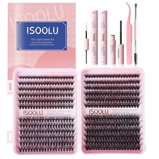 Fairy Lash Clusters Manga Individual Lashes C Curl Wispy Eyelash Clusters WideSpan Eyelash Extension Kit with Lash Bond and Seal Wet-Look Spiky Cluster Lashes (40D+50D 9-16mm D)