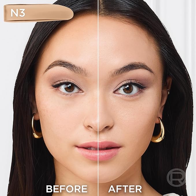 L'Oreal Paris True Match Super-Blendable Foundation, Medium Coverage Liquid Foundation Makeup, N3, Light Medium, 1 Fl Oz