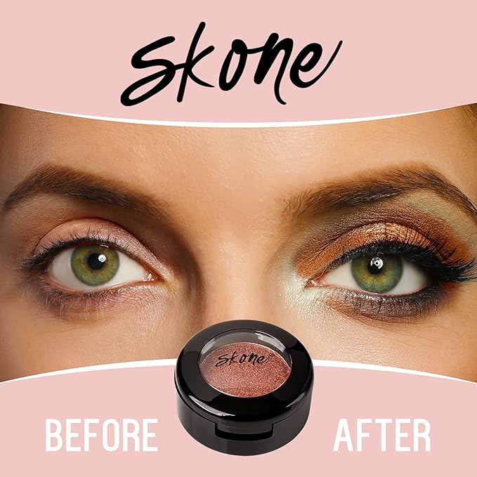 Skone Cosmetics Gems Eye Shadow, Highly Pigmented, Longwear Eye Makeup, Single Eyeshadow with Pro Shimmery Finish - Ultra-Blendable, Slightly Shimmer Shades - Brown Eyeshadow - Chocolate