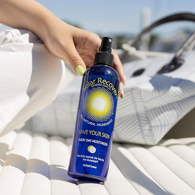 Solar Recover After Sun Moisturizing Spray + Hair Detangler Combo - 12oz Hydrating Facial and Body Mist for Sunburn Relief + 8oz All Natural Leave-In Conditioner