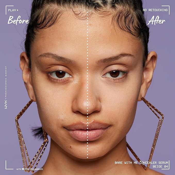 NYX PROFESSIONAL MAKEUP Bare With Me Concealer Serum, Concealer Makeup For Up To 24Hr Hydration - Beige