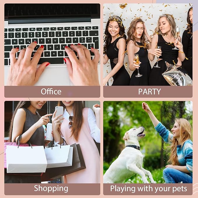 Short Press on Nails Brown Square, Glossy Acrylic Solid Fake Nails Natural, 24pcs False Nails with Designs, Glue on Nails Art Kit for Women