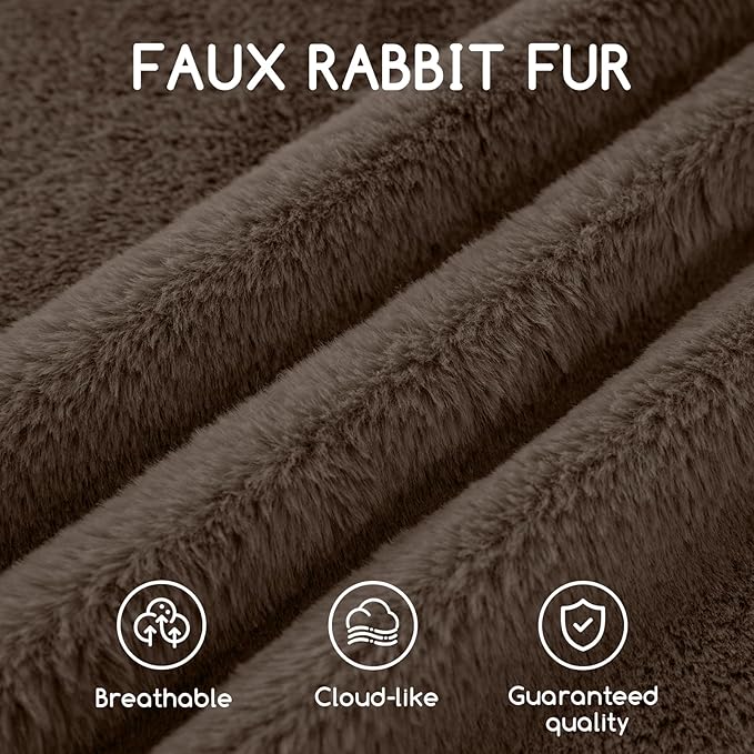 HIGOGOGO Pouf Stuffed Ottoman Round Modern Foam Filled Foot Rest Chair Decorative Poufs 20 x 15 Inches Fluffy Boho Comfy Stool for Living Room, Brown