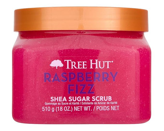 Tree Hut Raspberry Fizz Shea Sugar Scrub | Exfoliating Body Scrub Removes Dead, Dry Skin for a Soft & Hydrated Feel | Nourishing Essential Body Care | 18 fl oz.