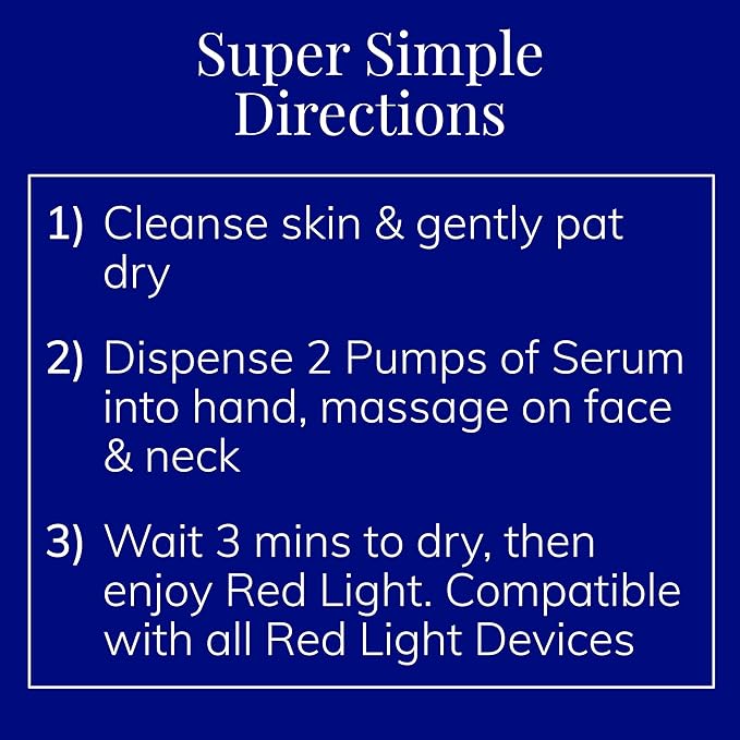 Red Light Therapy Activation Serum for Face & Neck | Amplify Benefits, Reduce Wrinkles, Hydrate, Brighten Skin | 100% Clean Formula with Matcha, Hyaluronic Acid, Orchid Stem Cells | 2x More, 2 Oz Size