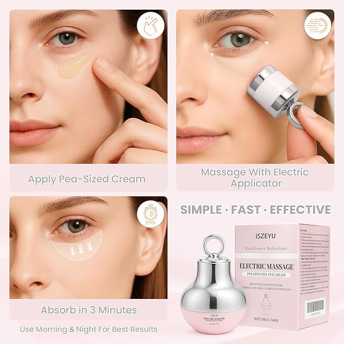 Pro Xylane Electric Massage Eye Cream with Red Light Applicator Therapy, Polypeptide Vibrating Firming or Anti Wrinkle