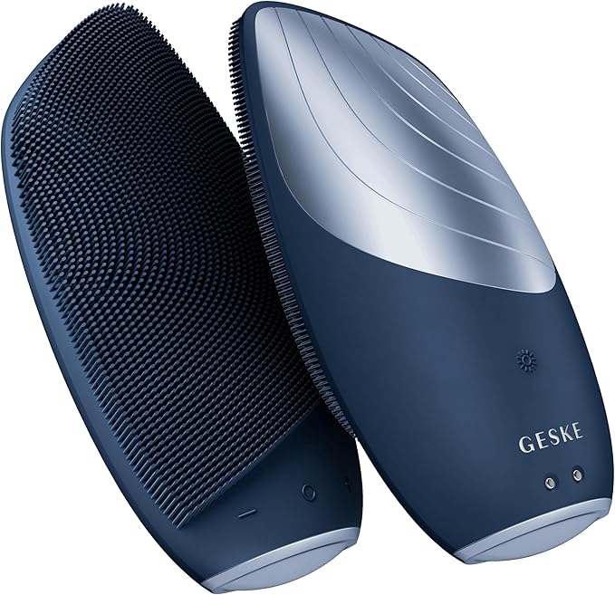GESKE SmartAppGuided Sonic Thermo Facial Brush | 6 in 1 | Skin Cleansing | Cleansing Brush with Thermal Function | Electric Facial Massager