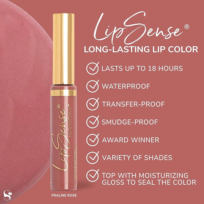 SeneGence LipSense Long-Lasting Liquid Lipstick – 18-Hour Wear, Waterproof, Transfer-Proof, Paraben-Free, Vegan, Cruelty-Free Lip Color in Multiple Shades