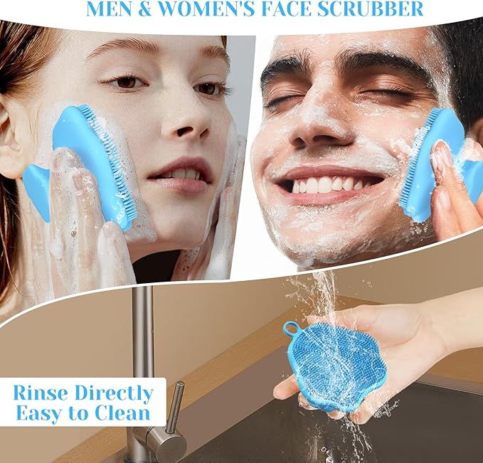 VWMYQ Silicone Face Scrubber - Exfoliating Face Scrubber for Women and Man, Gentle Facial Cleansing Brush Blackhead Acne Pore Pad Cradle Cap, Manual Soft Face Wash Brush for Deep Skin Care