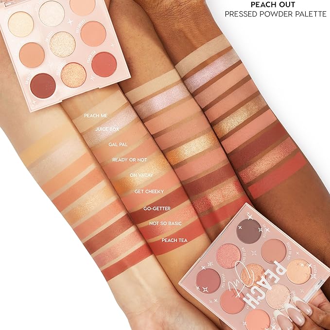 ColourPop Eyeshadow Palette - Eye Makeup Palette with Matte, Metallic, Matte Sparkle & Glitter Finishes - High-Pigment Eye Makeup with a Long-Wearing Formula - Peach Out (0.3 oz)