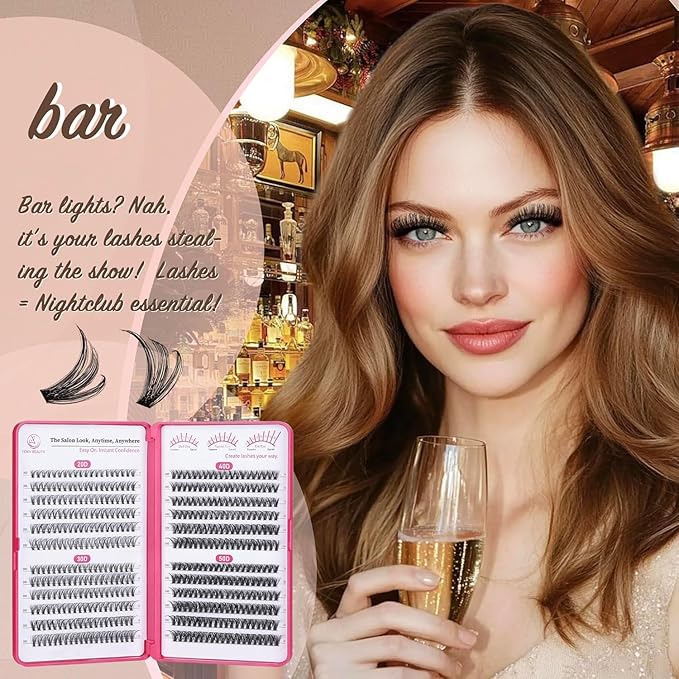 Lash Clusters - Lash Clusters Kit Lash Extension Kit with Lash Bond and Seal Cluster Eyelash Extensions Eyelash Clusters 20D30D40D50D-0.07D Lashes Clusters Eyelash Extension Kit DIY at Home Eyelashes