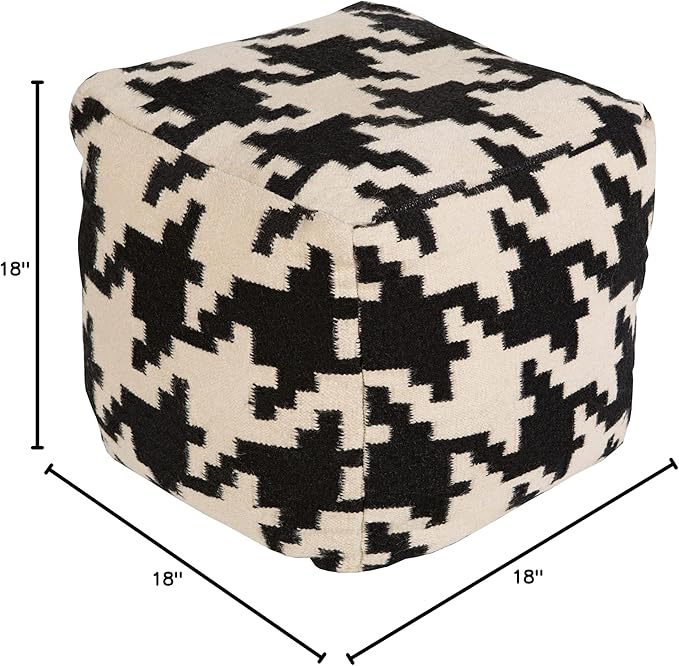 Mark&Day Pouf Ottoman, Grobebersdorf Modern Black Cube Pouf Foot Rest for Living Room, Bedroom and Boho Home Decor (18"x18"x18")