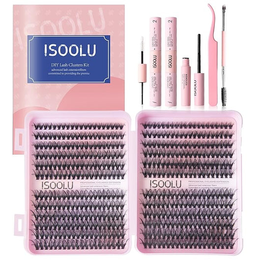 Fairy Lash Clusters Manga Individual Lashes C Curl Wispy Eyelash Clusters WideSpan Eyelash Extension Kit with Lash Bond and Seal Wet-Look Spiky Cluster Lashes (40D 9-16mm D 0.07)