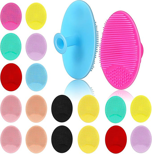 MCIGICM 20PCS Face Scrubber,Silicone Facial Cleansing Brush Face Exfoliator Pads Face Scrub Brush for Skin Facial Scrubber Facial Cleanser Brush