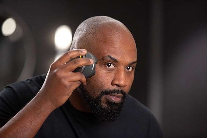 Microtouch Titanium Electric Head Shaver - Rechargeable Head and Face Shaver for Men, Cordless Razor, Hypoallergenic Wet/Dry Shaving, Precision Head Trimmer, Lithium Power, Battery Powered