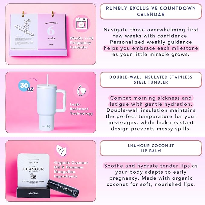 1st Trimester Mom-to-Be Essentials Box - Gift for Expecting Moms - Care Package with Essential New Mommy Items & Pregnancy Must-Haves - Perfect for Celebrating Motherhood & Welcoming New Life