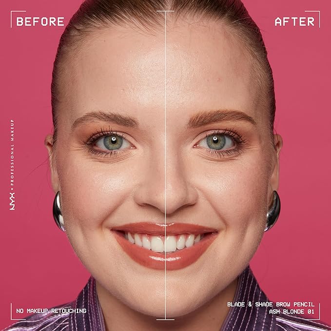 NYX PROFESSIONAL MAKEUP Blade & Shade Brow Pencil, Nano Mechanical Eyebrow Pencil, Up to 16HR Make Up Wear - Ash Blonde