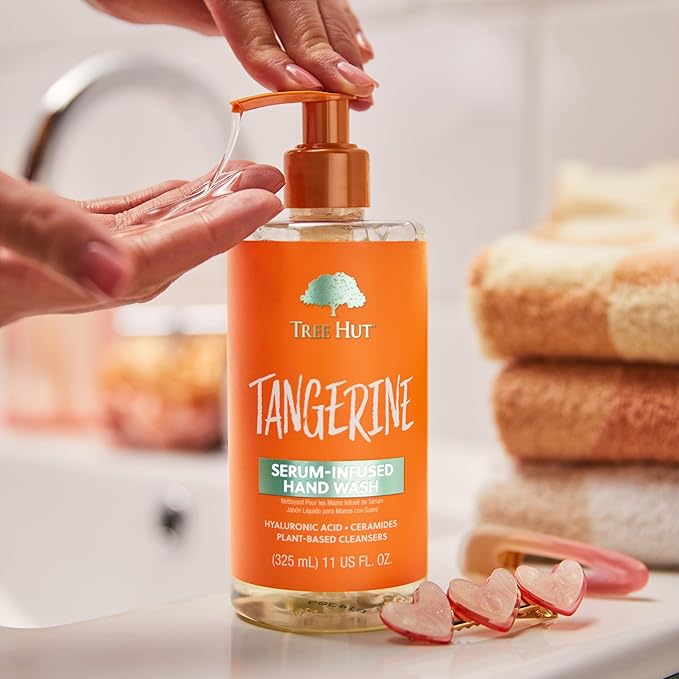 Tree Hut Tangerine Serum Infused Hand Wash, Nourish & Hydrate Hands with Strengthening Skin Care, Long Lasting Scent, Cleanse & Lock in Moisture, 11 fl oz.