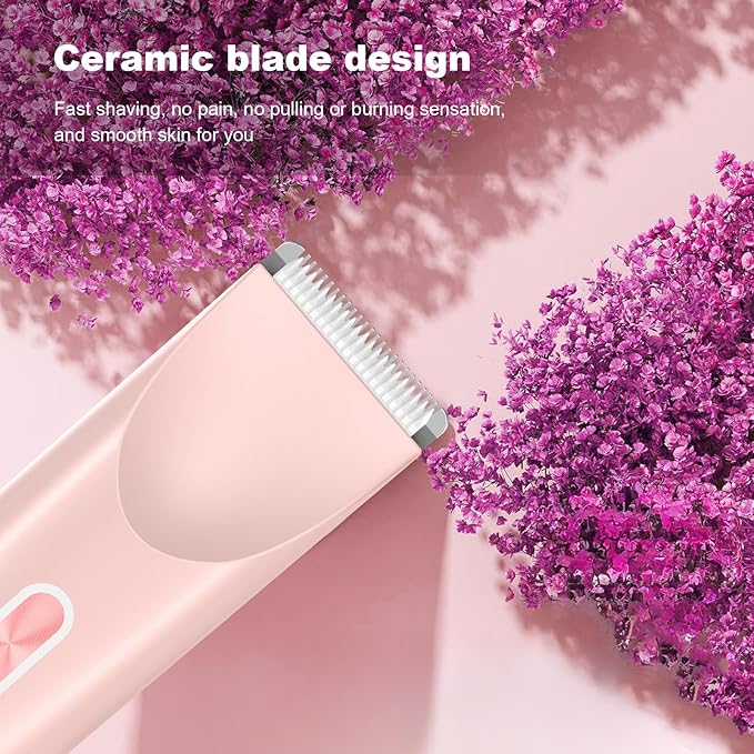 2025 New Bikini Trimmer for Women,Dermave Bikini Shaver,2-in-1 Electric Razors for Women(Pink)