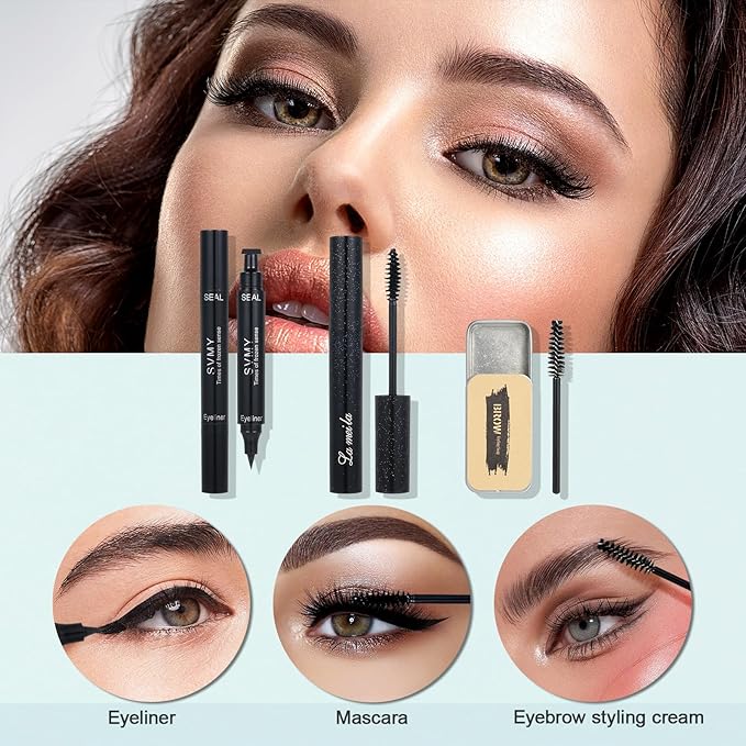 All in One Makeup Kit for Women Full Kit Includes Palette Foundation & Face Primer, Makeup Brush Makeup Sponge, Eyebrow Soap, Winged Eyeliner Stamp 20 Colors Eyeshadow Gift Set for Women, Girls & Teen