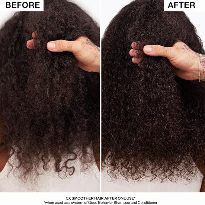 IGK GOOD BEHAVIOR Ultra Smooth Shampoo and Conditioner Set (8 Oz) + Bonus Travel Size Packettes | Volume + Thickening | Vegan + Cruelty-Free |