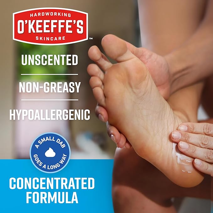 O'Keeffe's for Healthy Feet Foot Cream - 6.4 oz Jar (1 Pack) - Guaranteed Relief for Extremely Cracked, Dry Feet, Repairing Skincare, Instantly Boosts and Retains Moisture Levels