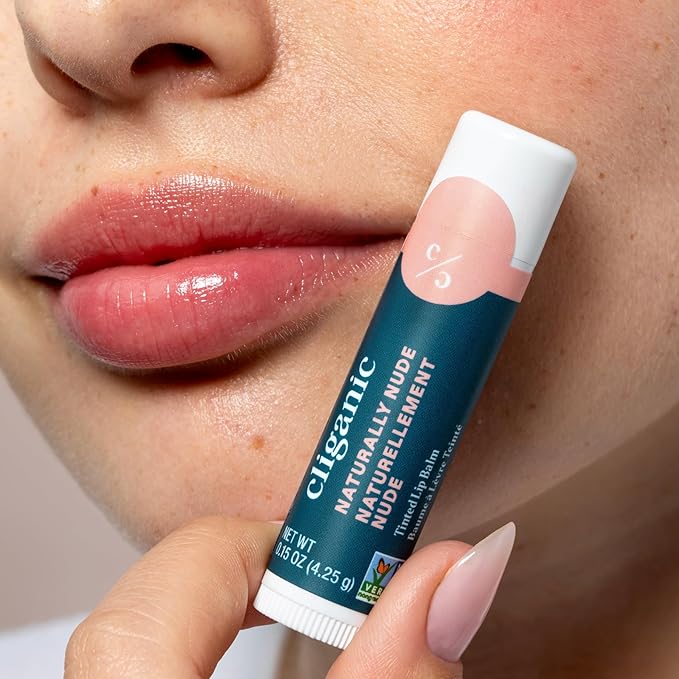 Cliganic Tinted Lip Balm - Non-GMO, 4 Colors - Enriched with Vitamin E, Cruelty Free (Pack of 2)