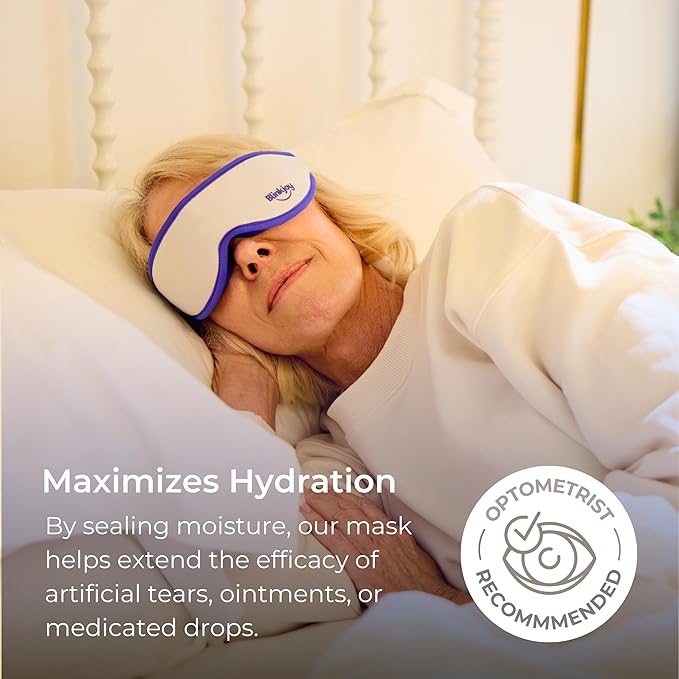 Hydrating Sleep Mask (2ND GEN) for Dry Eye - Optometrist Recommended for Dry Eye Relief, Protects from Dust and Drafts, Preserves Drops, Comfortable & Lightweight
