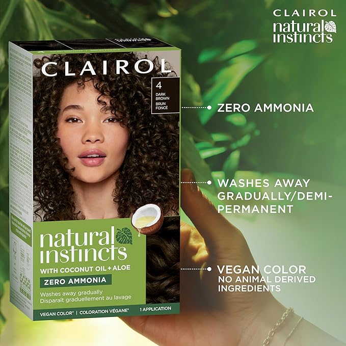 Clairol Natural Instincts Demi-Permanent Hair Dye, 5W Medium Warm Brown Hair Color, Pack of 1