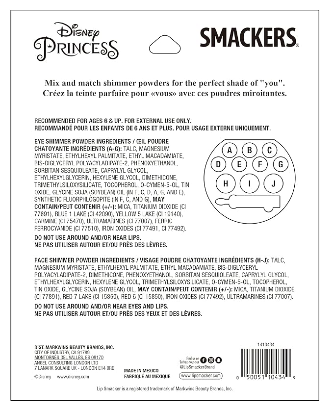 LIP SMACKER Lip Smacker Disney Comic Princess Makeup Palette Set - 0.44oz