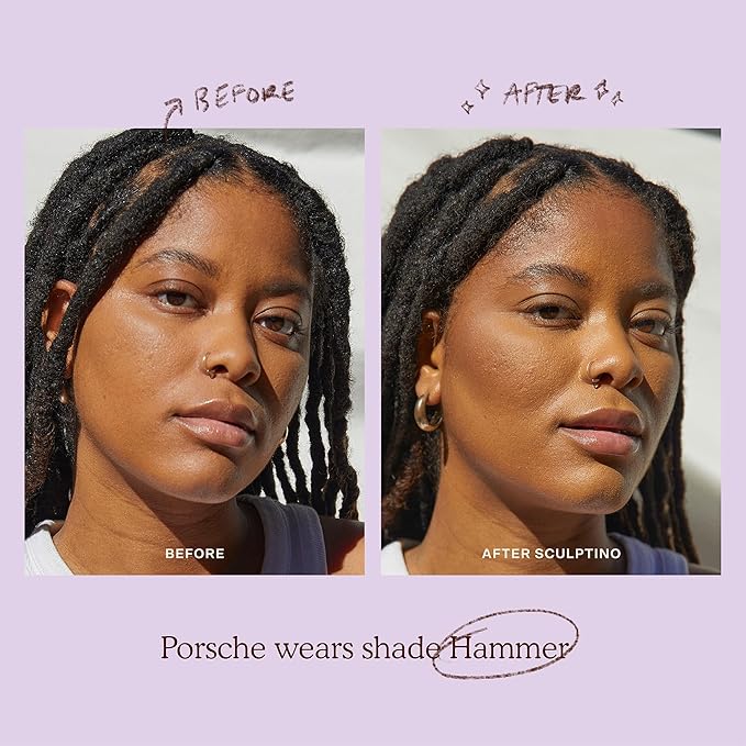 Tower 28 Sculptino Soft-Matte Cream Contour and Bronzer - Clean, Cruelty-Free Face Makeup – Sensitive Skin Safe - Shade: Hammer, Medium Tan with Neutral Undertones, 0.16 FL Oz / 4.5 mL