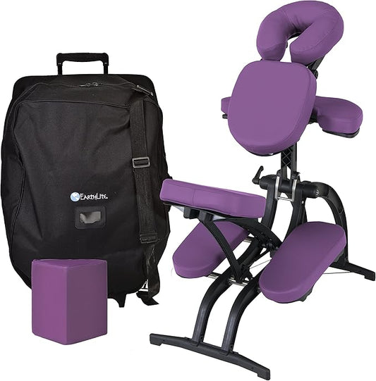 EARTHLITE Portable Massage Chair AVILA II - Premium Folding Spa/Massage/Tattoo Chair incl. Rolling Carry Case