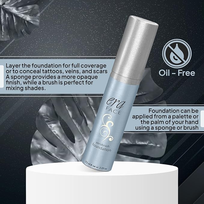 ERA Face spray makeup (Y1 Creamy Vanilla, 2.25 oz) - airbrush foundation, everyday, buildable, professional spray on cosmetics by Era Beauty