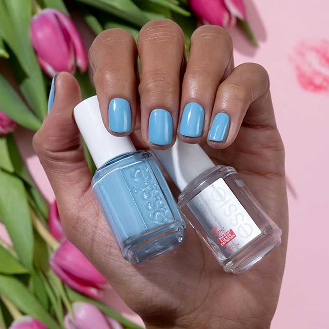 essie salon-quality nail polish, vegan, blue, cream, tu-lips touch, 0.46 fl oz