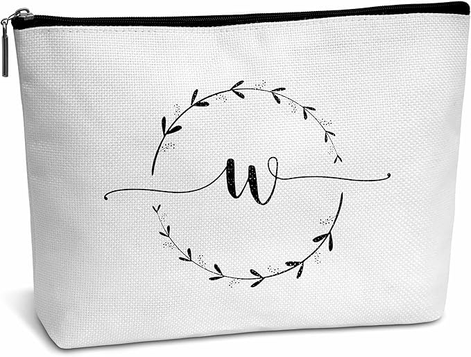 Monogram makeup bag letter toiletry
