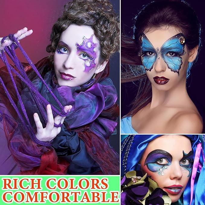 15 Colors Bruise Wheel for Special Effects,Halloween Face Body Paint SFX Makeup,Light Green Witch Zombie Gamora Face Body Paint Oil Based Cosplay Theatrical Halloween Makeup Kit A