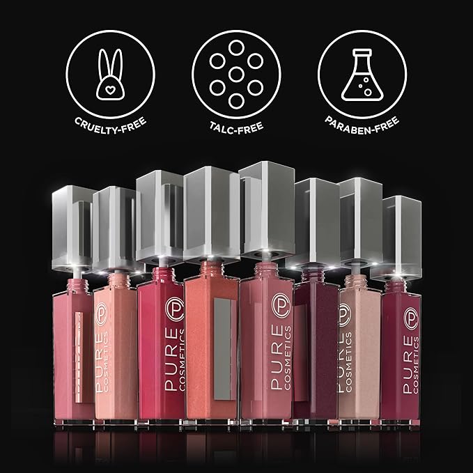 Pure Illumination Light-Up Lip Gloss with LED-Lit Applicator Brush + Side Mirror, Non-Sticky, Moisturizing Hydrating Lip Glosses with Lanolin, Jojoba Oil, & Vitamin E, Classy