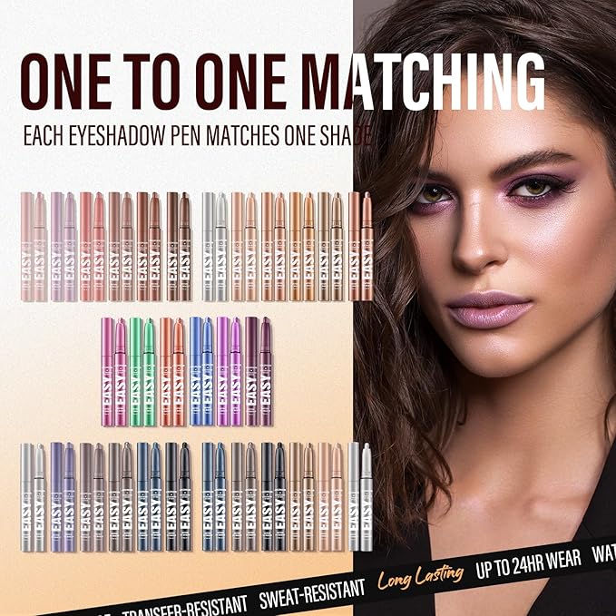 Jolilab Eyeshadow Stick Set, 2 Colors Matte Professional Bright-Colored Contouring and Highlight Eyeshadow Stick, Cream Waterproof Long Lasting High Pigmented Eye Shadow. (2, 11+12)