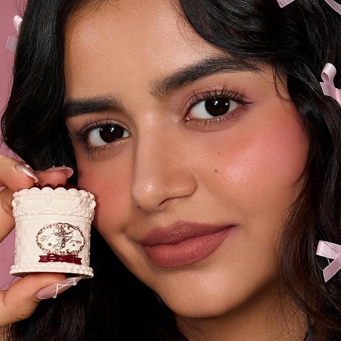 Flower Knows Strawberry Cupid Cake Lip Cream,Velvety-Smooth Matte Liquid Lipstick,Hydrating,Smudge-proof & Stain-Free Lip Stain (V03 Croissant 0.17 Fl Oz)