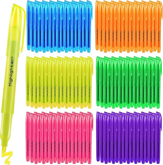 Highlighters Assorted Colors Bulk, 108 Pcs Pastel Highlighters with 6 Colors for Office and School Supplies
