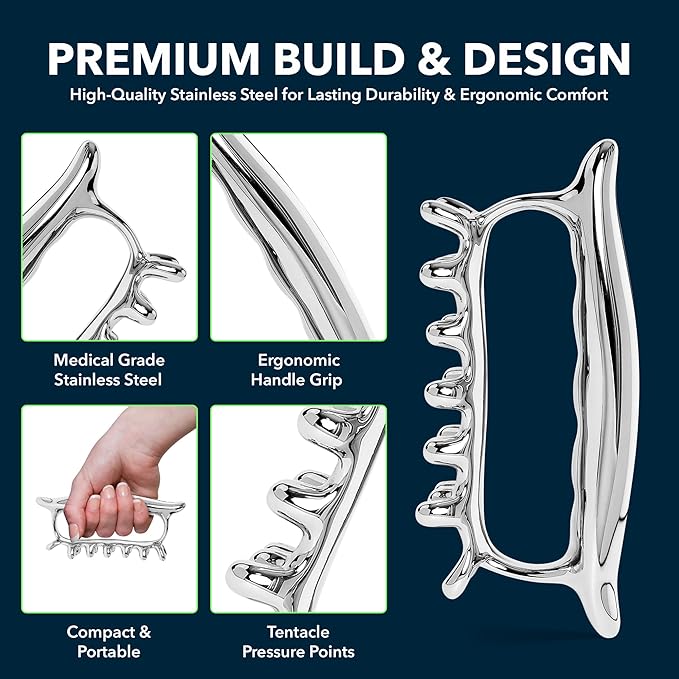 PZHZ® Fascia Massage Tool Blaster for Deep Tissue, Muscle Knots,Cellulite, Myofascial Release & More – All-in-One Full Body Tension Relief, Back & Neck Massager