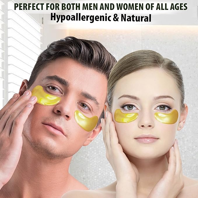 Under Eye Hydrogel E.G.F Eye Patches, 100% VEGAN CERTIFIED, Anti-Wrinkle Eye Patch, Treatment for Puffy Eyes, Eye Bags, Dark Circles Under Eye, Puffiness, Eye Patch with Hyaluronic Acid and