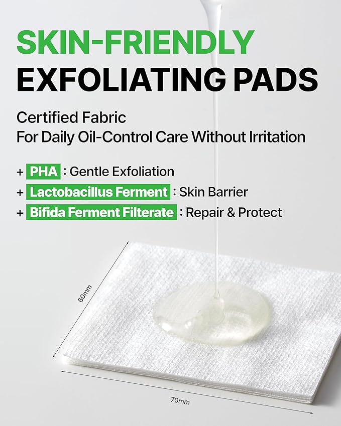 Trouble Control Pad | Korean Toner for Oily, Sensitive & Acne-Prone Skin – Exfoliating Facial Pads with Dual Cotton Rounds & Calming Botanicals (70 Pads)