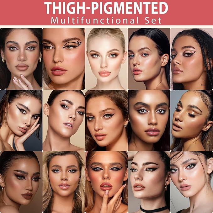 Eyebrow Pencil Kit, with Microblading Eyebrow Pen, Eyebrow Gel, Eyeliner, Eyebrow Brush, Eyebrow Pencils for Women, Waterproof, Smudge Proof, Long Lasting Makeup Formula - Black