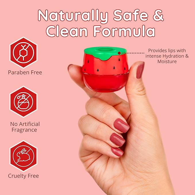 Original My Bee Balm Lip Balm - Watermelon Hydrating Balm Honey Pot for Dry, Chapped & Cracked Lips with Propolis, Honey & Vitamin E - Soften, Smooth & Reduce Lip Lines (Pack of 2)