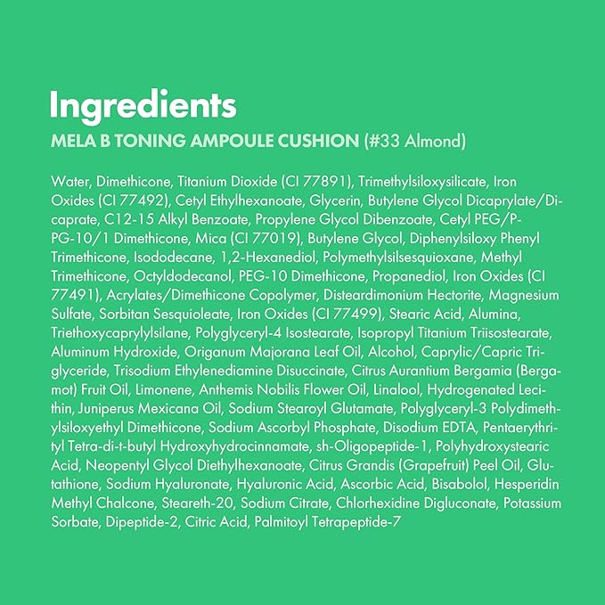 Easydew Mela B Toning Ampoule Cushion Refill - 2-in-1 Korean Skin Care & Face Beauty Makeup - Age-Defying Full Coverage Cushion Foundation with Niacinamide & Hyaluron-Vital C 0.45 oz (#33 Almond)