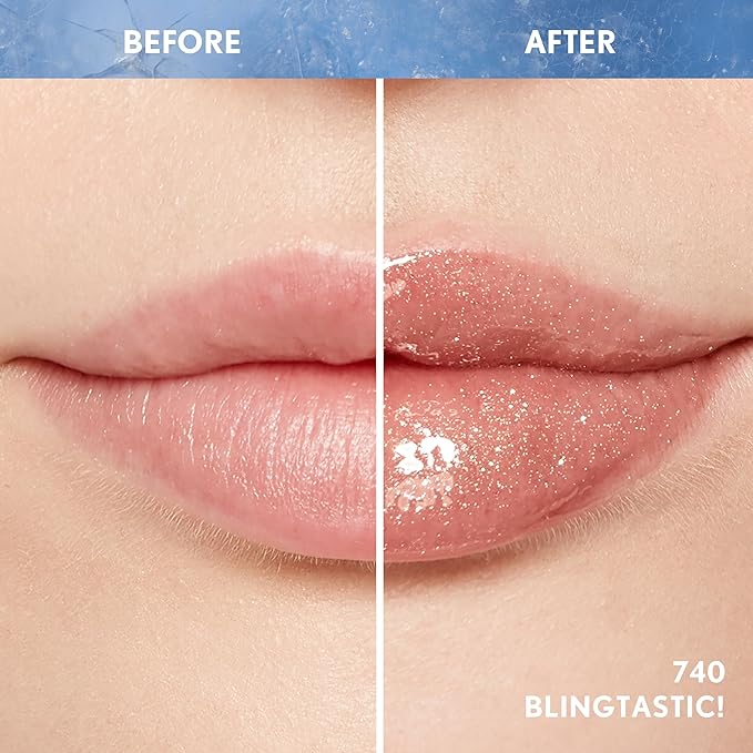 COVERGIRL Clean Fresh Yummy Plumper Lip Gloss, 740 Blingtastic, Shiny, Vegan Formula, Easy to Apply, Minty Flavor, 0.33oz