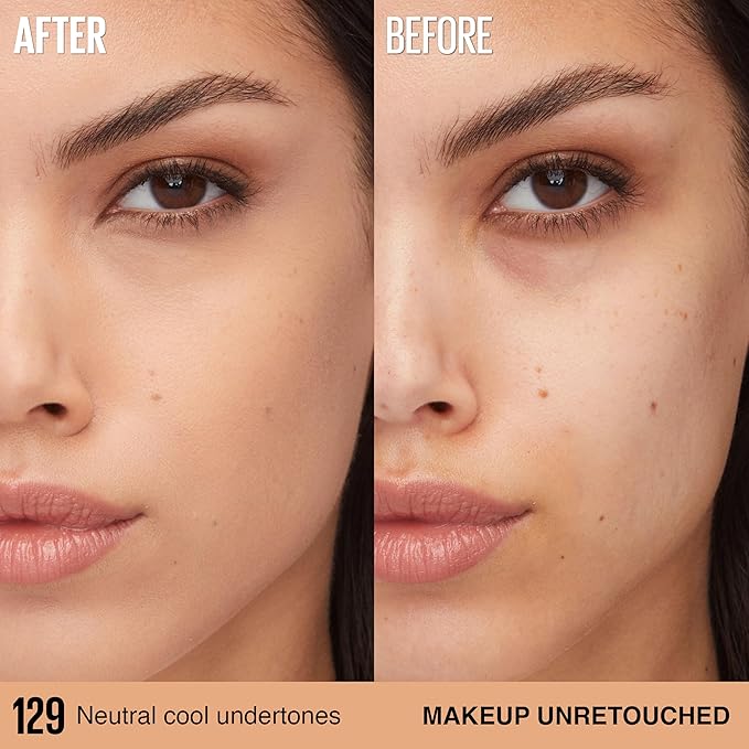 Maybelline Super Stay Lumi-Matte Foundation, Lightweight and Buildable Full Coverage Foundation Makeup For Up To 30HR Wear, 129, 1 Count